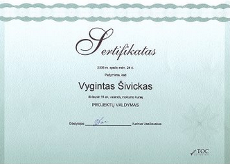 Vygintas Šivickas - Sertifikatai | Fortis-solutions.com