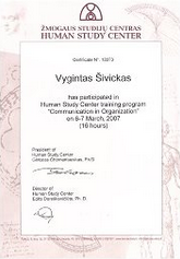 Vygintas Šivickas - Sertifikatai | Fortis-solutions.com